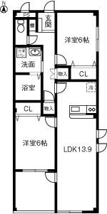 COATT(2LDK/1階)の間取り写真