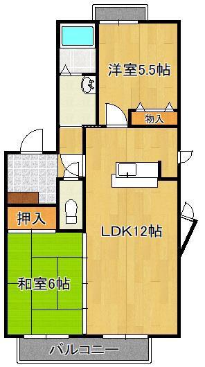 コスモス20(2LDK/1階)の間取り写真