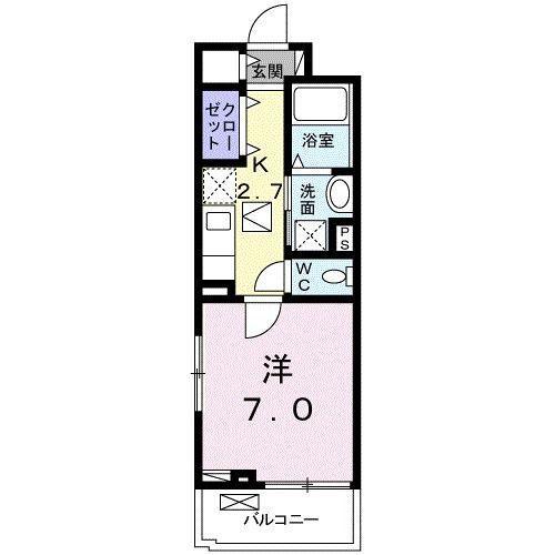 アベニール・I(1K/1階)の間取り写真