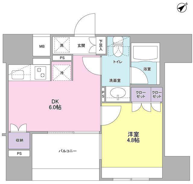 コンフォリア池袋DEUX(1DK/5階)の間取り写真