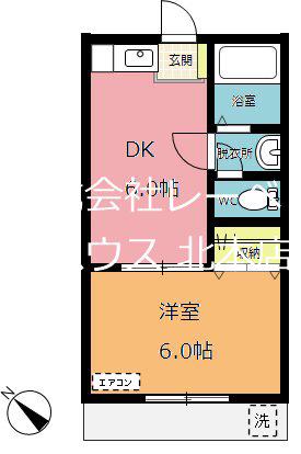 コートハウス利根川(1DK/1階)の間取り写真