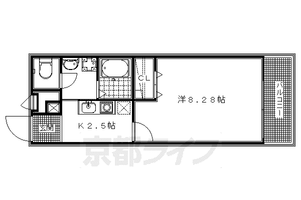 アンプルールクラージュ・ルヴニール(1K/1階)の間取り写真