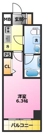 マイナビSTAY武蔵小杉(1K/3階)の間取り写真