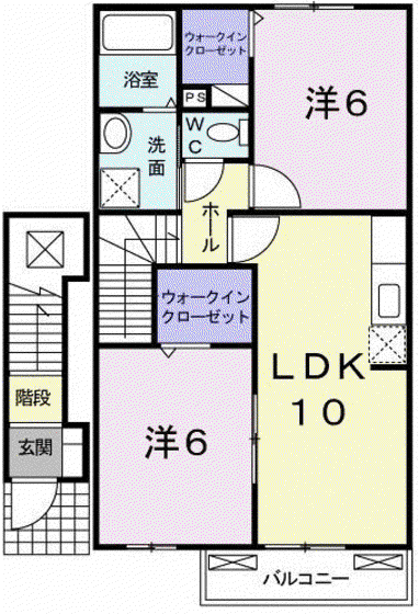 フォーリスト クスジIII(2LDK/2階)の間取り写真