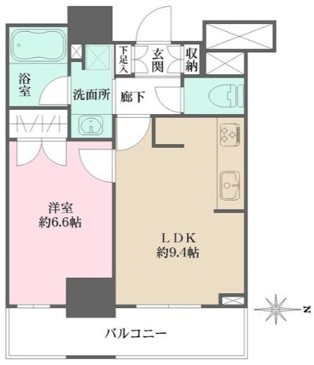 アデニウムタワー梅田イーストスクエア(1LDK/8階)の間取り写真