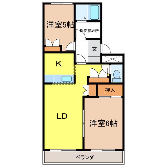 ビアン・シャトレーン(2LDK/1階)の間取り写真