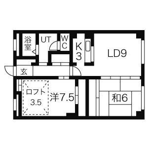 永井ビル(2SLDK/3階)の間取り写真