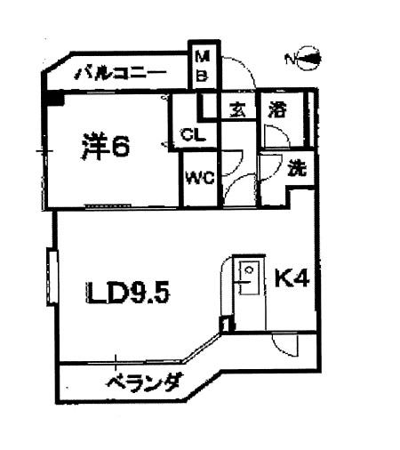 ウイステリア妙音通(1LDK/3階)の間取り写真