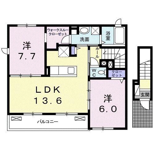 アインス(2LDK/2階)の間取り写真