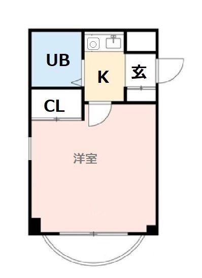 ベルメゾン春日部(1K/3階)の間取り写真