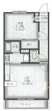 第23愛日ハイツ(1LDK/1階)の間取り写真