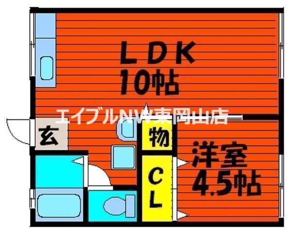 ヴィレッジ白菊(1LDK/1階)の間取り写真