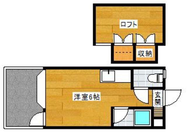 モアハイツ南福岡(ワンルーム/2階)の間取り写真