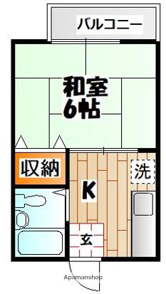 ニューファイブA棟(1K/1階)の間取り写真
