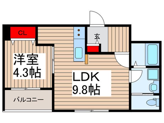 リーブルファイン新座大和田1号棟(1LDK/3階)の間取り写真