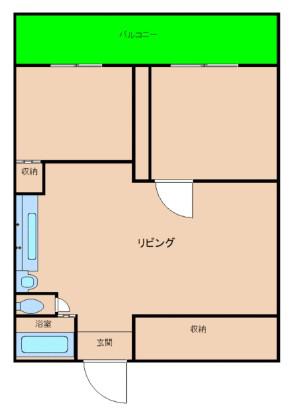 猪子石コーポラス(2LDK/1階)の間取り写真