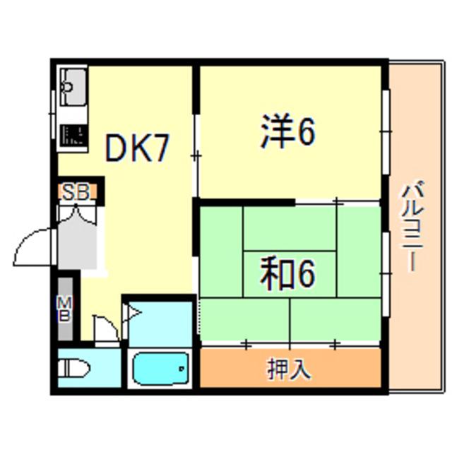 セオ・コート潤和(2DK/5階)の間取り写真