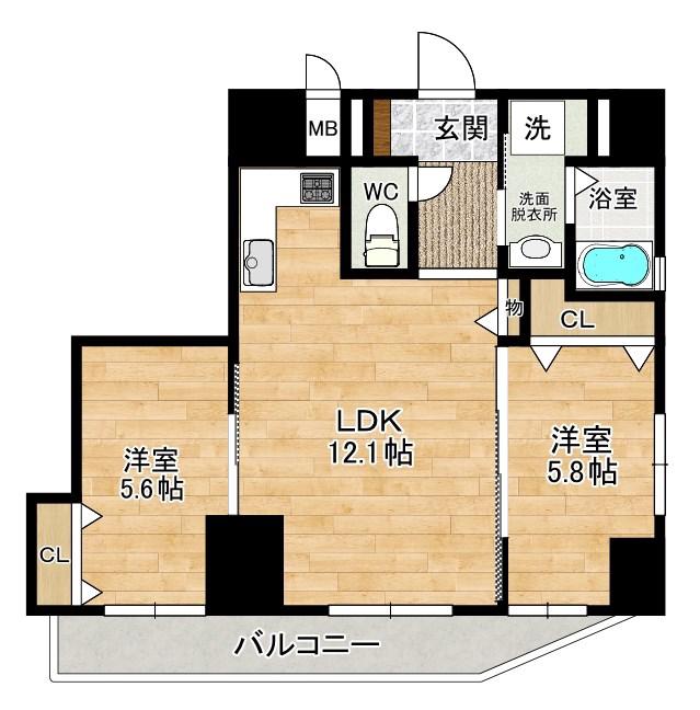 LE CIEL (2LDK/8階)の間取り写真