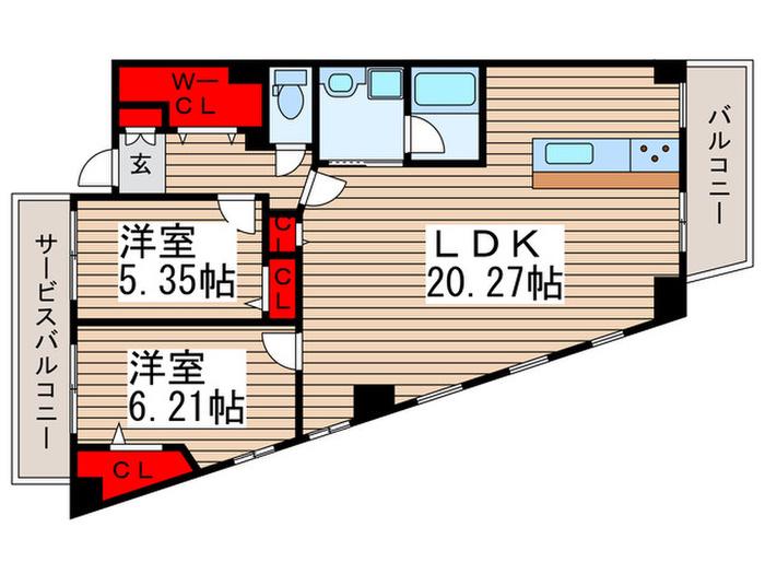 KIKKOMAS.11(2LDK/4階)の間取り写真