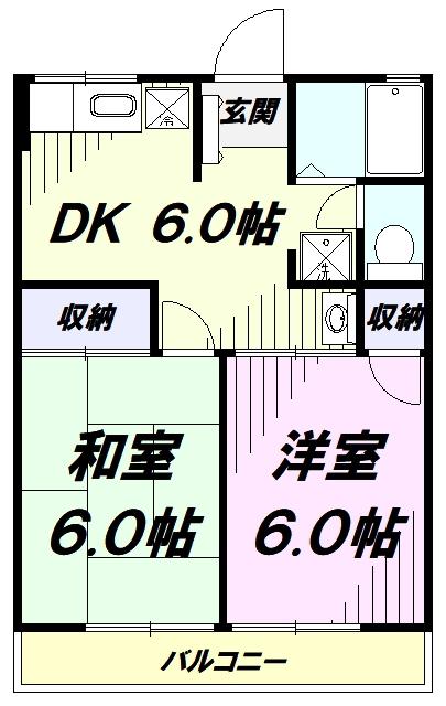 グランデ-ル(2DK/1階)の間取り写真