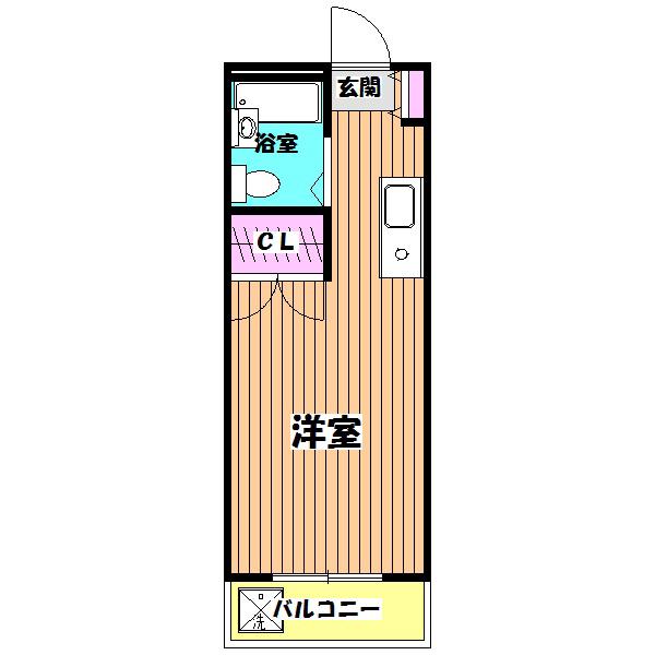 T・KレジデンスII(1K/3階)の間取り写真