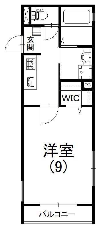 VUI3(1K/2階)の間取り写真