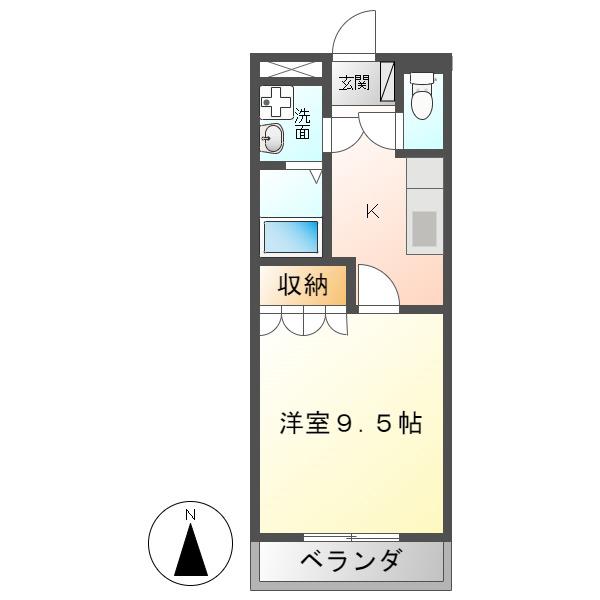 ラ マルコット(1K/1階)の間取り写真