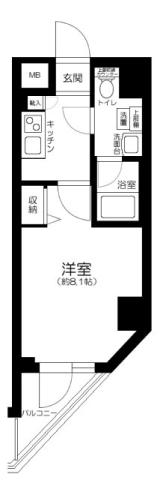 エルフォルテ赤羽西(1K/3階)の間取り写真