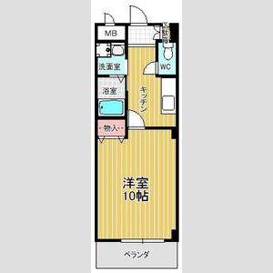 本州ビルIII(1K/1階)の間取り写真