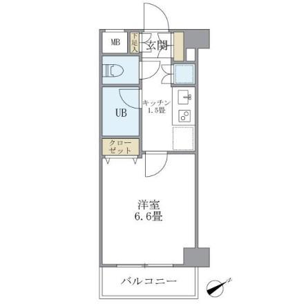 KDXレジデンス西新宿(1K/2階)の間取り写真