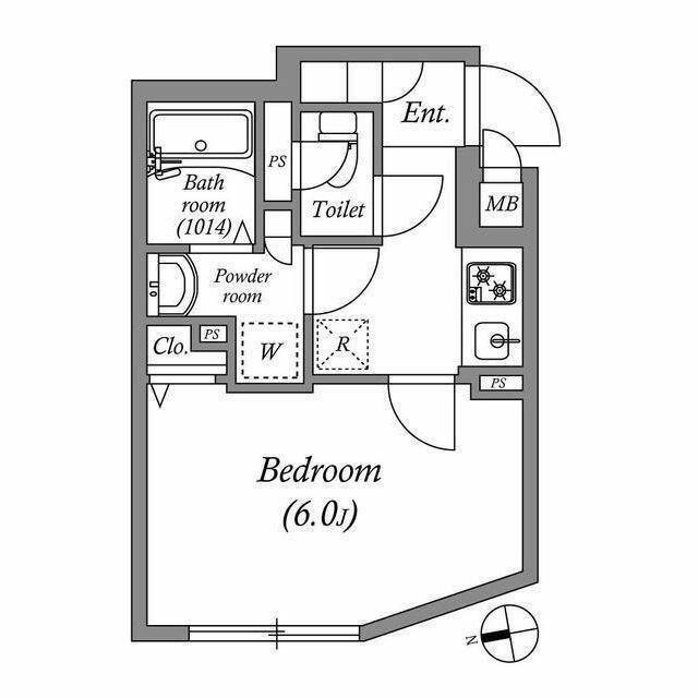 SOLASIA RESIDENCE荻窪II(1K/1階)の間取り写真
