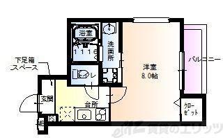フジパレス下新庄駅東I番館(1K/3階)の間取り写真