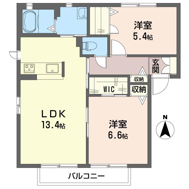 アン シャンテ(2LDK/1階)の間取り写真