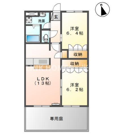 SAVORY(2LDK/1階)の間取り写真