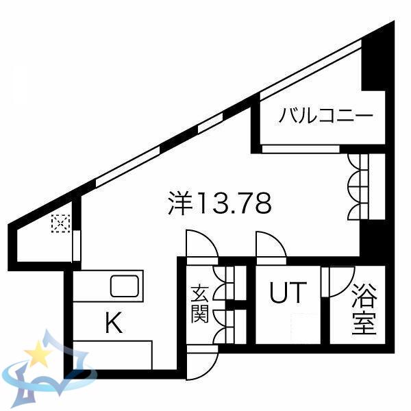 INFINITY22(1K/2階)の間取り写真