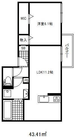 フィーカ蓮宮(1LDK/1階)の間取り写真