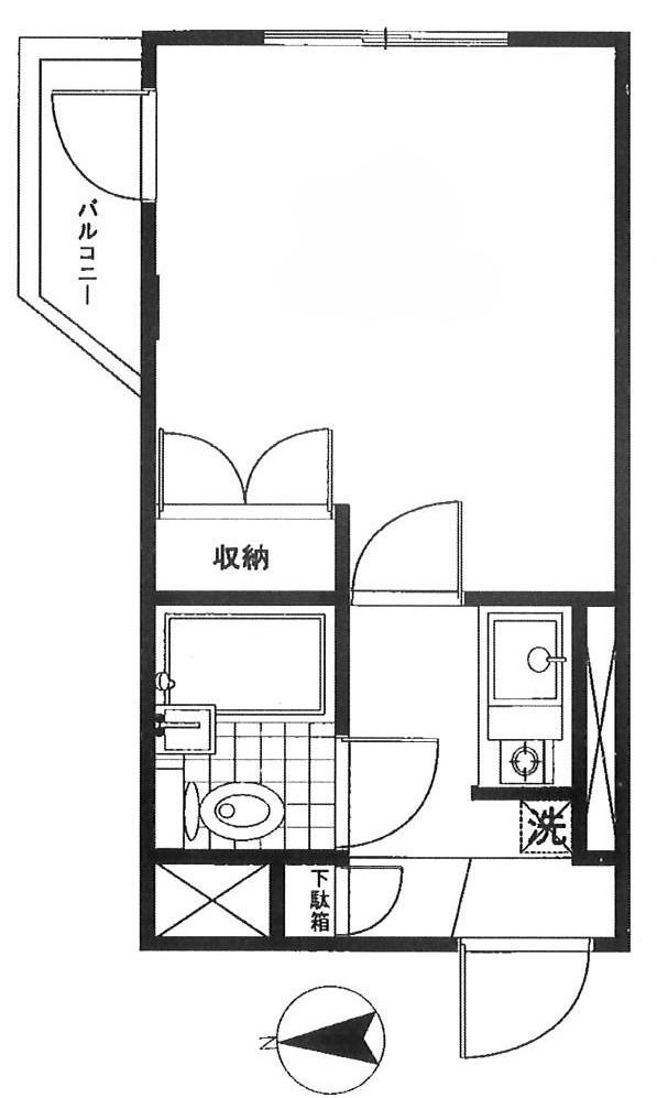 グランデール八王子(1K/5階)の間取り写真