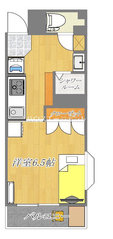 ペスパル南葛西(1K/4階)の間取り写真