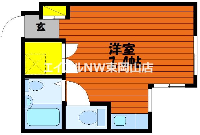 ルシエル番町(ワンルーム/2階)の間取り写真
