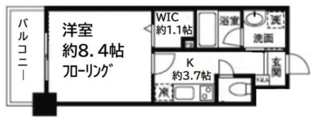 レオ参拾八番館(1K/4階)の間取り写真