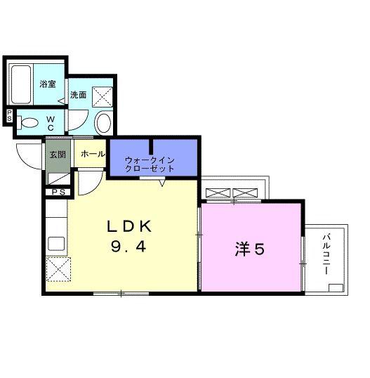 エリタージュ生田(1LDK/2階)の間取り写真