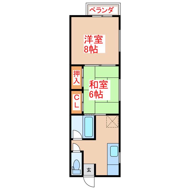 GRANPA KIZOU(2DK/2階)の間取り写真