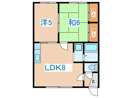 ハイデンスマンション(2LDK/2階)の間取り写真