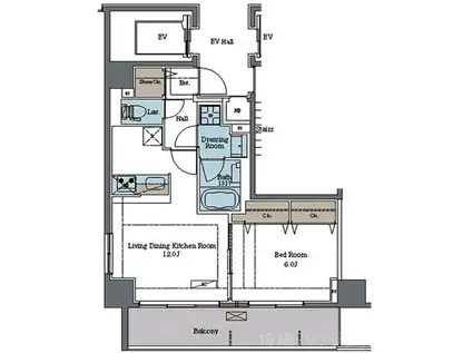 ラグゼナ平和台(1LDK/2階)の間取り写真