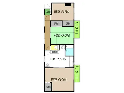 アネックス通町(3DK/2階)の間取り写真