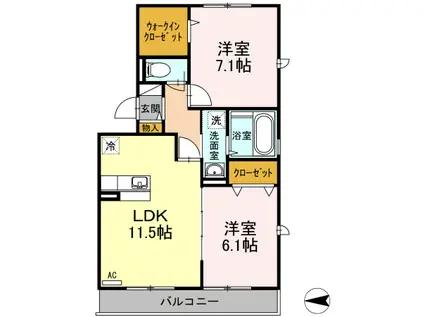 ブレジオぴあ(2LDK/3階)の間取り写真