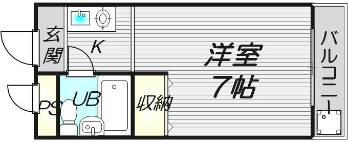 ベストレジデンス関大前I(1K/2階)の間取り写真