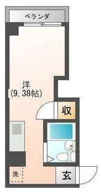岩清尾マンション(ワンルーム/2階)の間取り写真