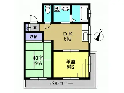 メゾンド久が原(2DK/3階)の間取り写真