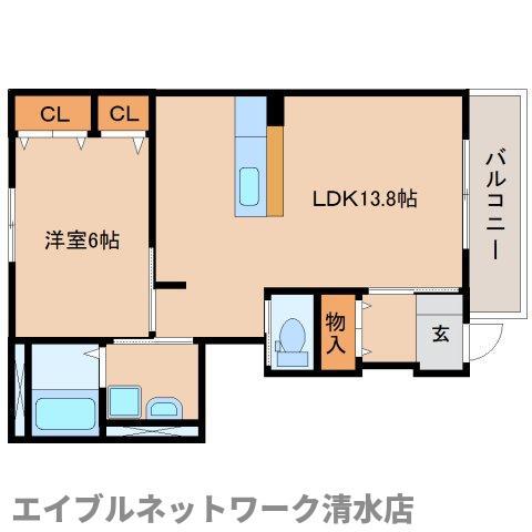 ロジェB(1LDK/1階)の間取り写真